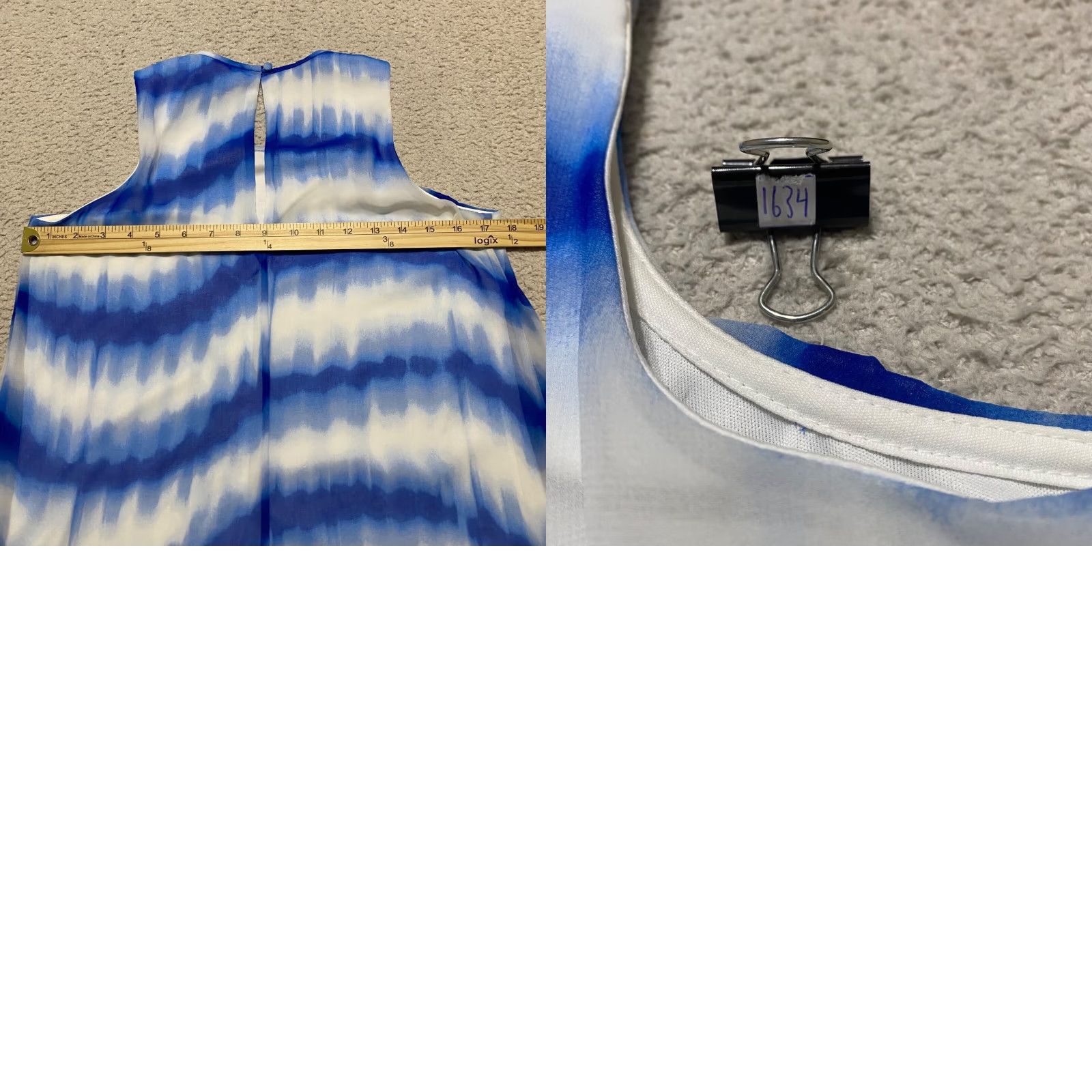 Calvin Klein Calvin Klein Dress Womens sz 6 Blue Striped Sleeveless Scoop Neck Lined Chiffon Knee Length Casual Size M / US 6-8 / IT 42-44 - 8 Thumbnail