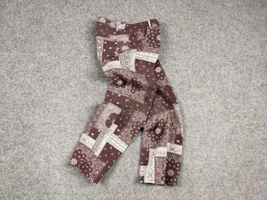 Japanese Brand Vintage Japanese paisley Bandana Denim Brown Print Pants Size US 30 / EU 46 - 6 Thumbnail