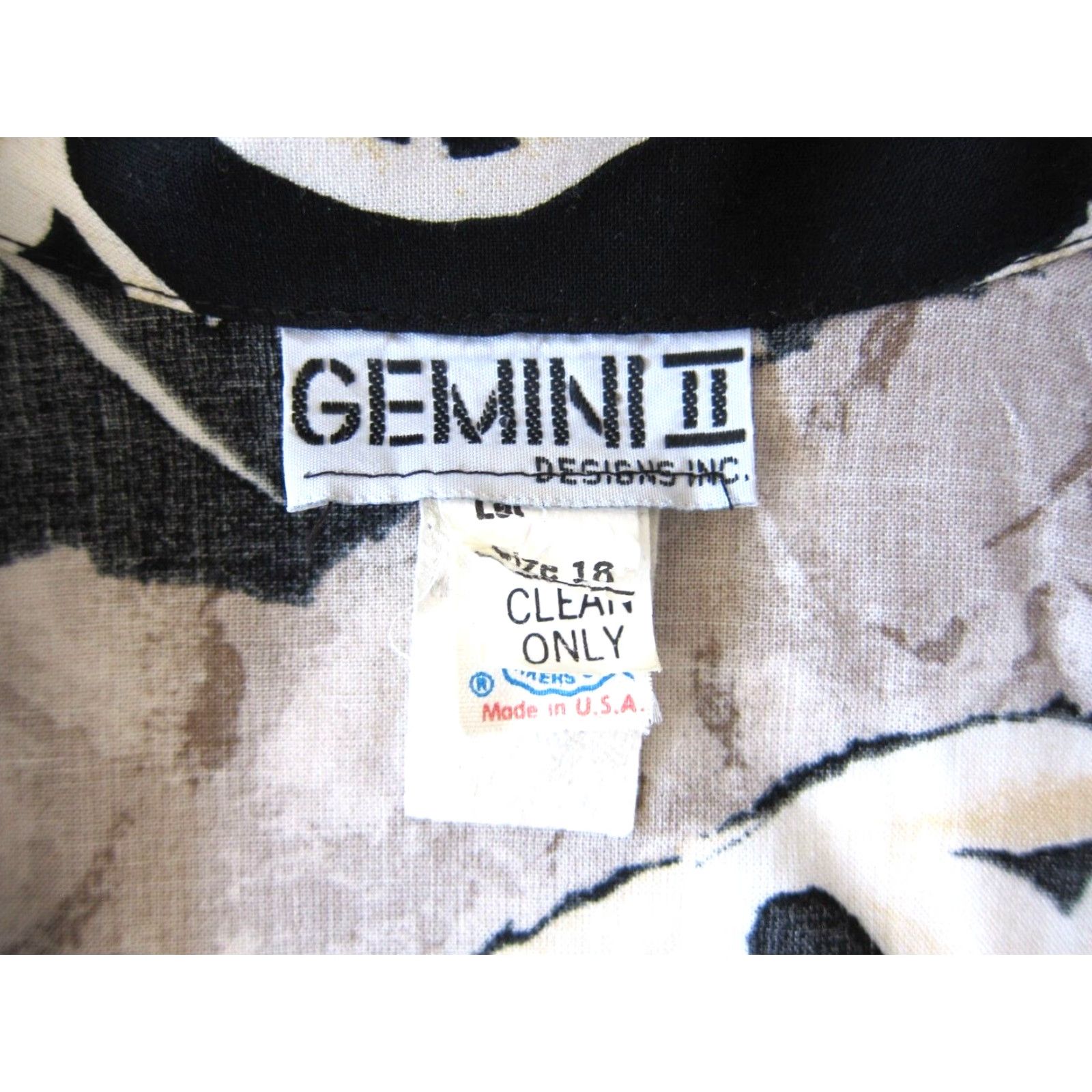 Vintage VINTAGE Gemini II Design Co. Black Brown Abstract Art Crop Tie Blouse Size 18 Mens Womens Girls Boys Size XXL / US 16-18 / IT 52-54 - 3 Thumbnail