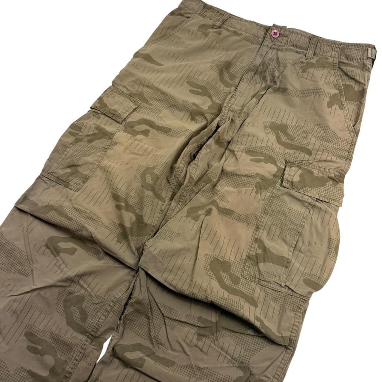 Stussy Vintage 2000s Stussy Camo Cargo Trousers Khaki - Waist: 33” Size US 33 - 3 Thumbnail