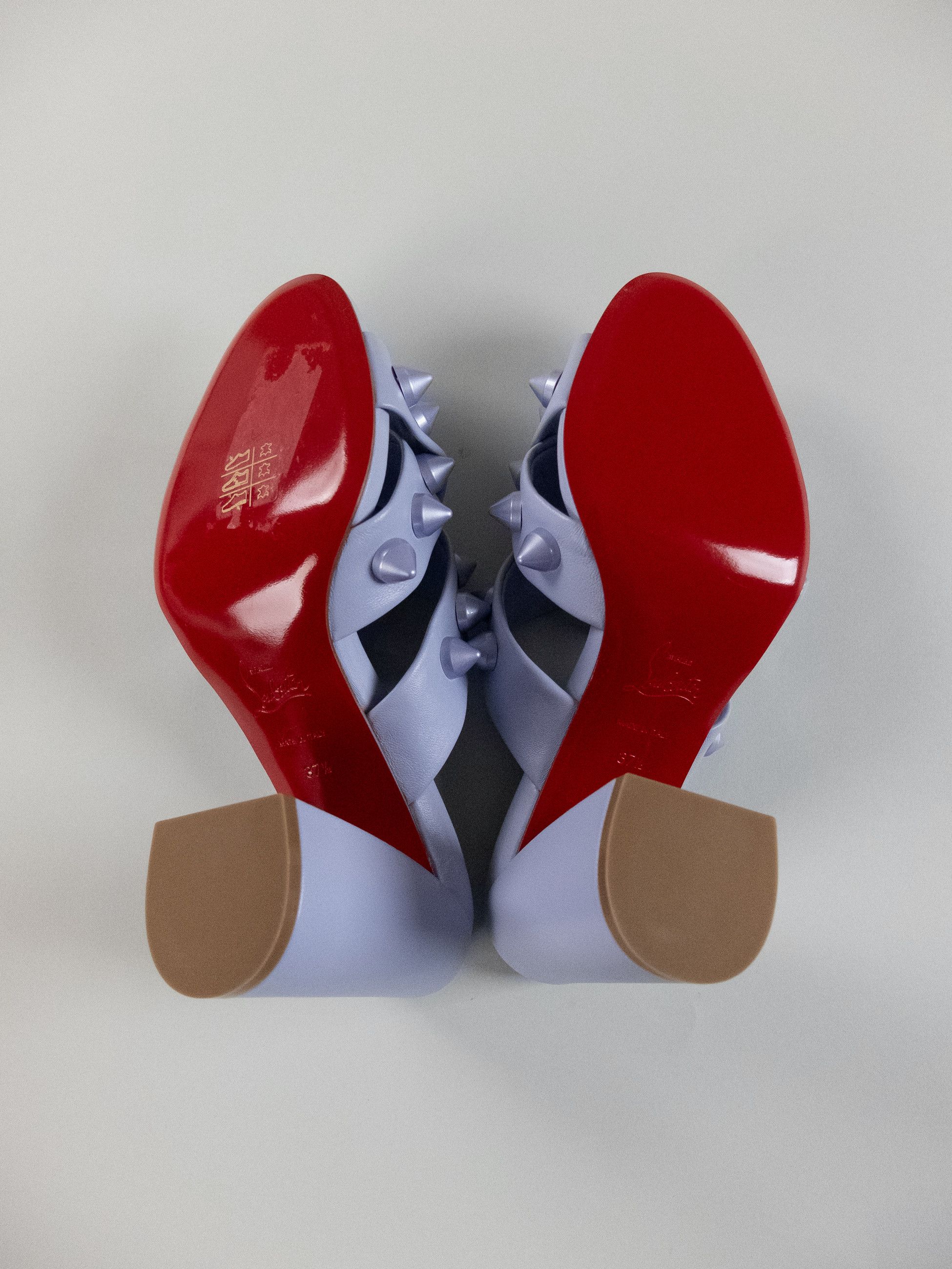 Christian Louboutin CHRISTIAN LOUBOUTIN Spika Club lilac leather mules sandals Size US 7.5 / IT 37.5 - 8 Thumbnail