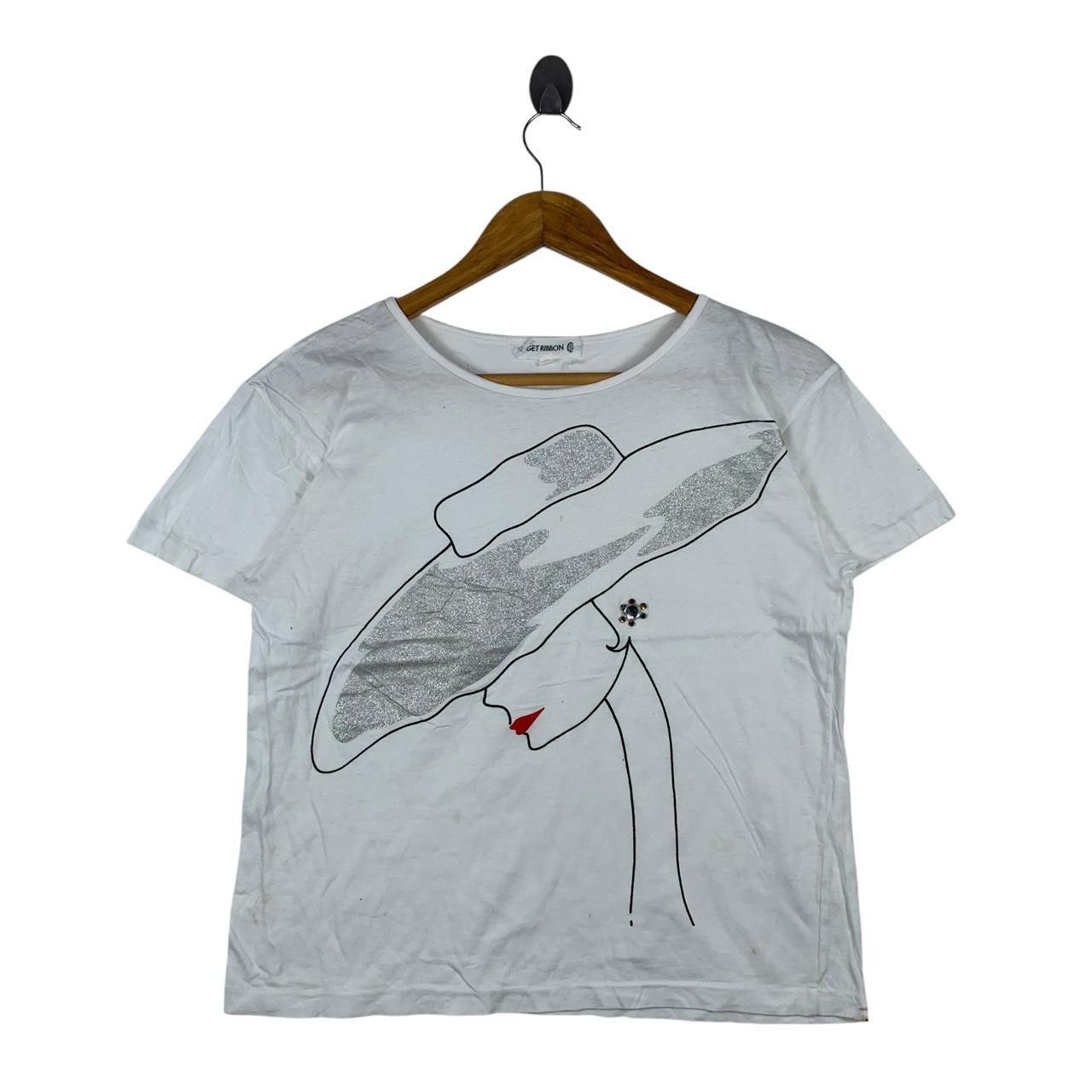 Vintage Vintage GET RIBBON OTOKI Japan Swarovski Embossed Tee Shirt Size M / US 6-8 / IT 42-44 - 1 Thumbnail