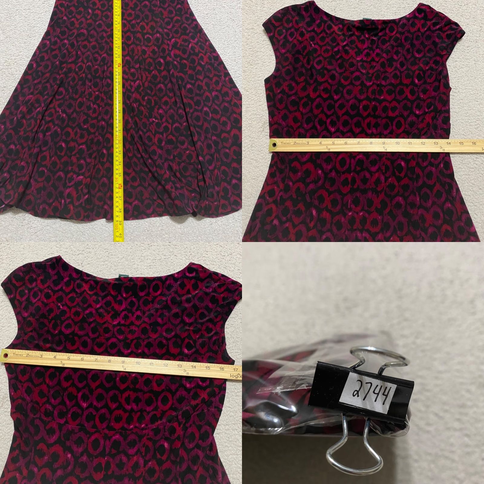 Ralph Lauren Lauren Ralph Lauren Womens Dress Geometric Multicolor V-Neck Sleeveless Fit & Flare 6 Adult Womens Size M / US 6-8 / IT 42-44 - 8 Thumbnail