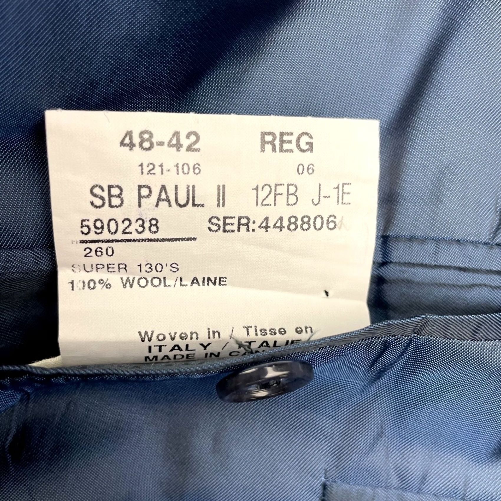 Paul Stuart Paul Stuart Blazer Navy Blue 2-Button 48R Wool Super 130's Men’s Jacket Coat Single-Breasted Notch Lapel Vintage: No Size 48R - 6 Thumbnail