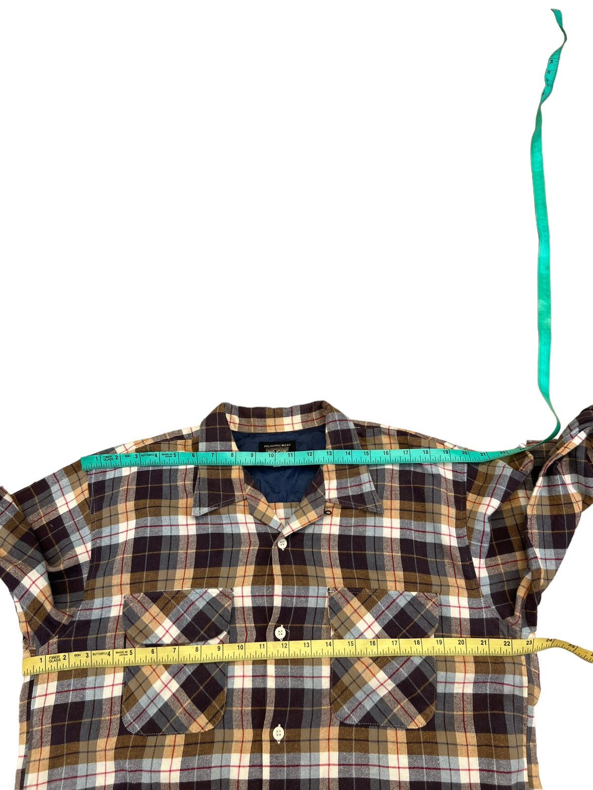 Big John Vintage 90s Big John Japan Double Flap Pocket Plaid Flannel Size US L / EU 52-54 / 3 - 3 Thumbnail