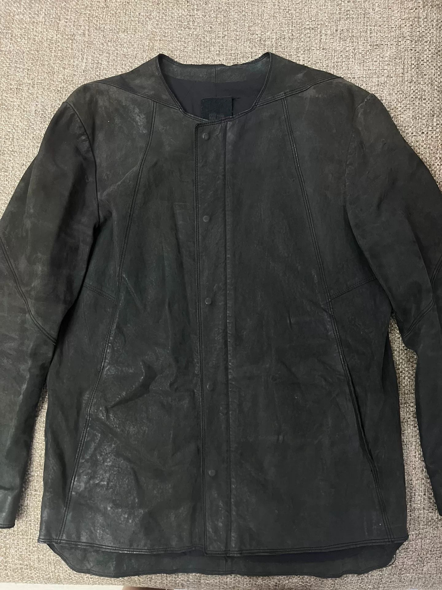 Vintage Vintage Heavy Wash Leather Jacket Size US XXL / EU 58 / 5 - 1 Thumbnail