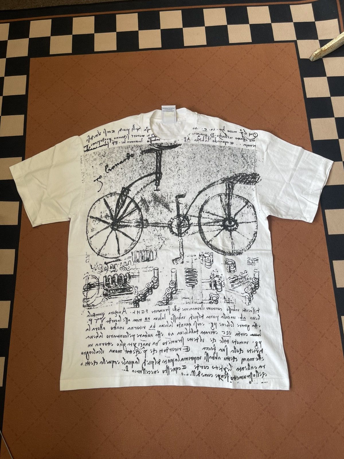 Arts & Science Vintage Leonardo Da Vinci Bicycle Sketch T-Shirt Size L Size US L / EU 52-54 / 3 - 1 Thumbnail