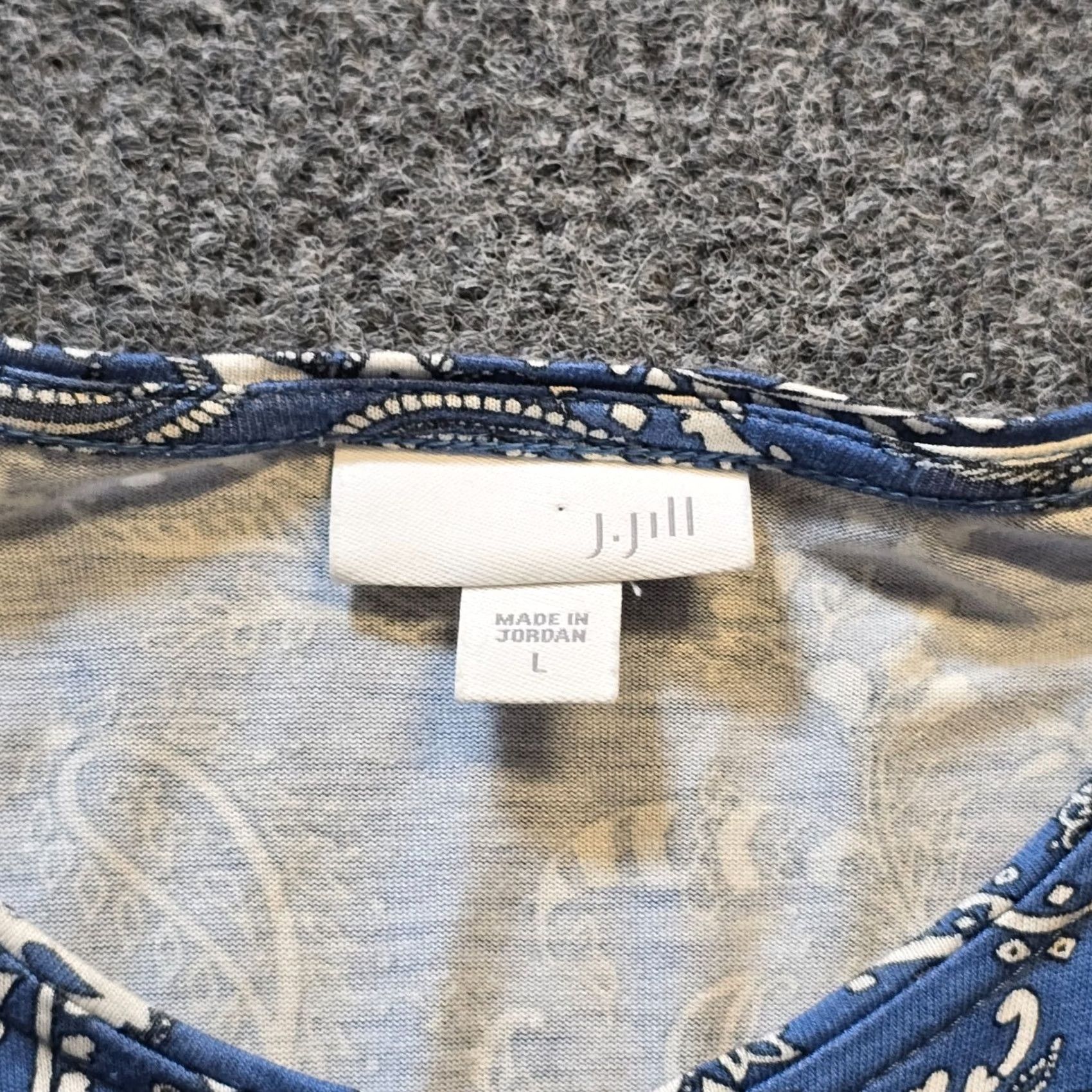 J. Jill J. Jill Dress Women L Blue Paisley Long Sleeve 1/4 Button Stretch Casual Shirt Dress Size L / US 10 / IT 46 - 3 Thumbnail