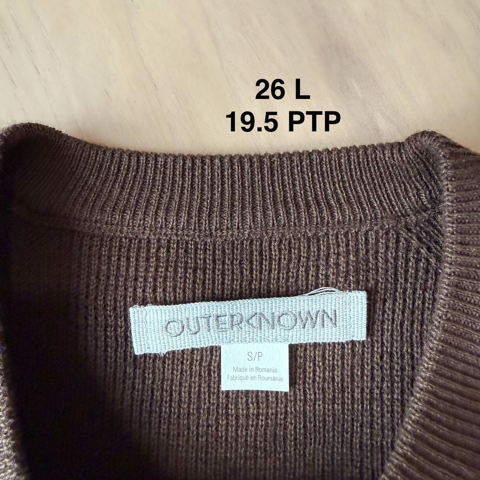 Outerknown Outerknown Nostalgic Sweater Small Brown Cotton Pullover Size US S / EU 44-46 / 1 - 7 Thumbnail
