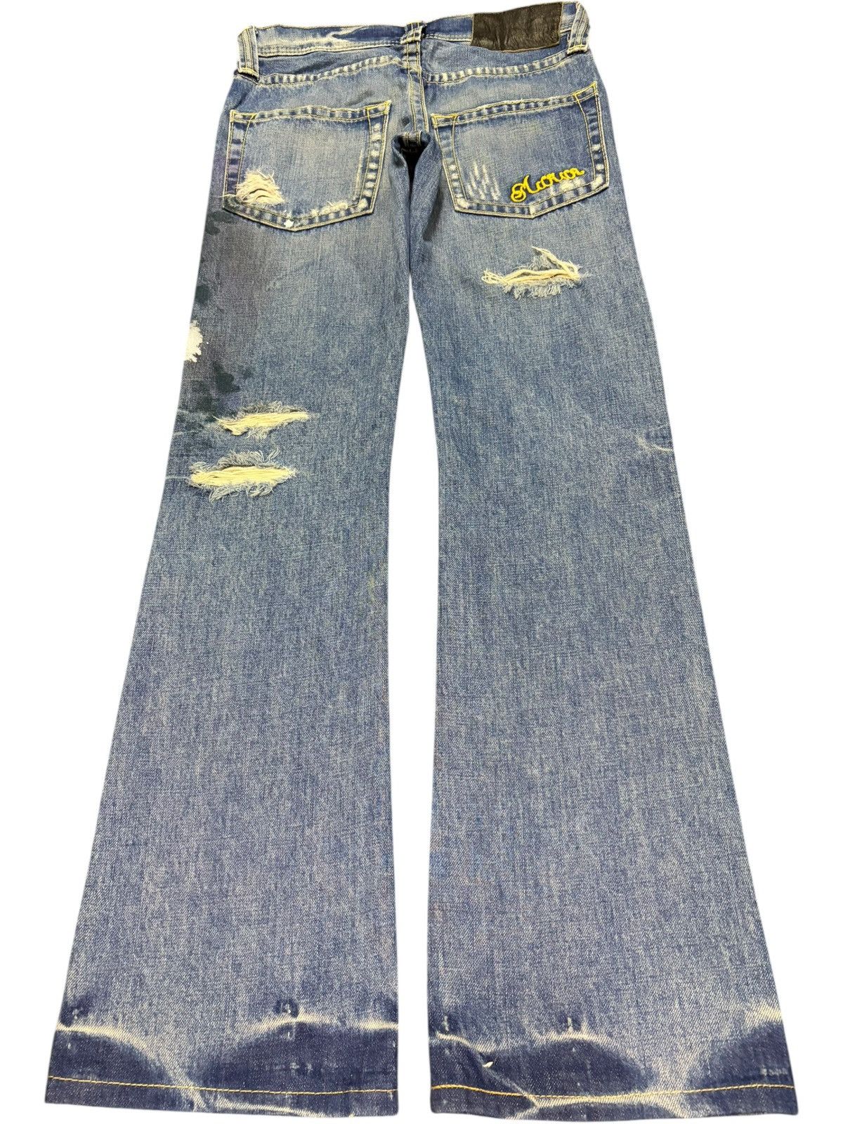 Diesel Vintage Japanese Brand Distress Low Rise Flare Jeans Size 26" / US 2 / IT 38 - 2 Thumbnail