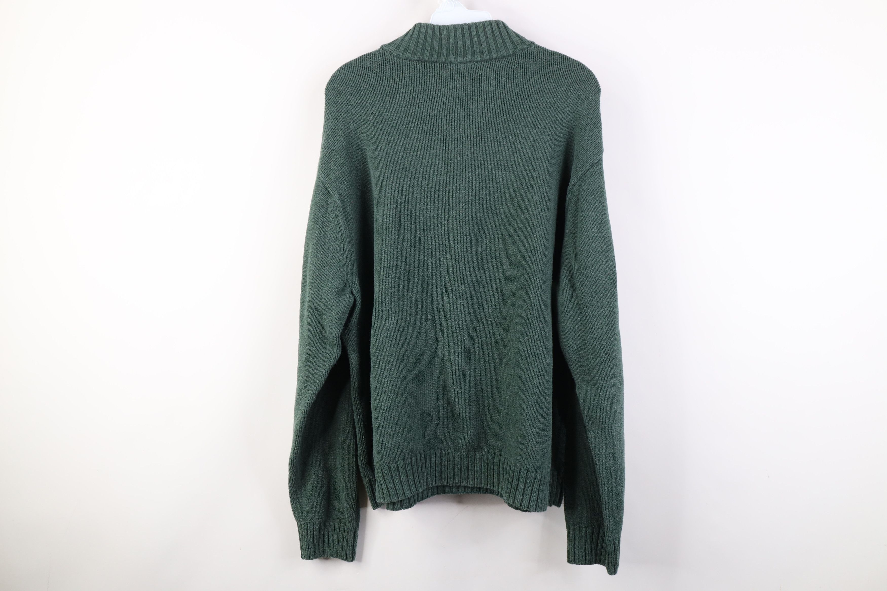 Chaps Vintage Y2K Chaps Ribbed Knit 1/4 Half Zip Sweater Green Size US XXL / EU 58 / 5 - 11 Thumbnail
