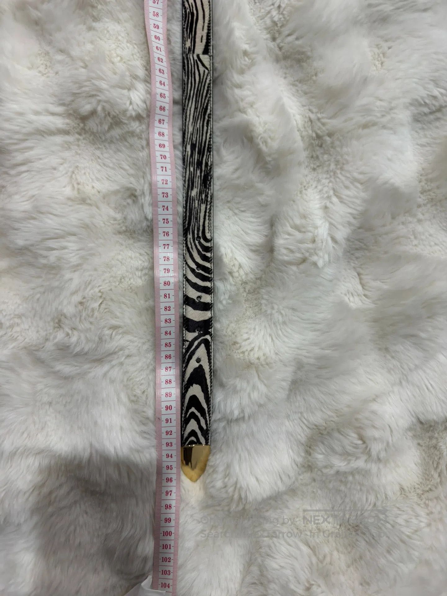 Celine CELINE size 80 Zebra Print Gold Buckle Belt| Size ONE SIZE - 8 Thumbnail
