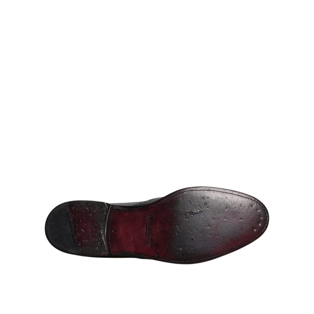 Dolce & Gabbana Dolce & Gabbana Black Leather Derby Wingtip Formal Shoes Size US 10 / EU 43 - 8 Thumbnail