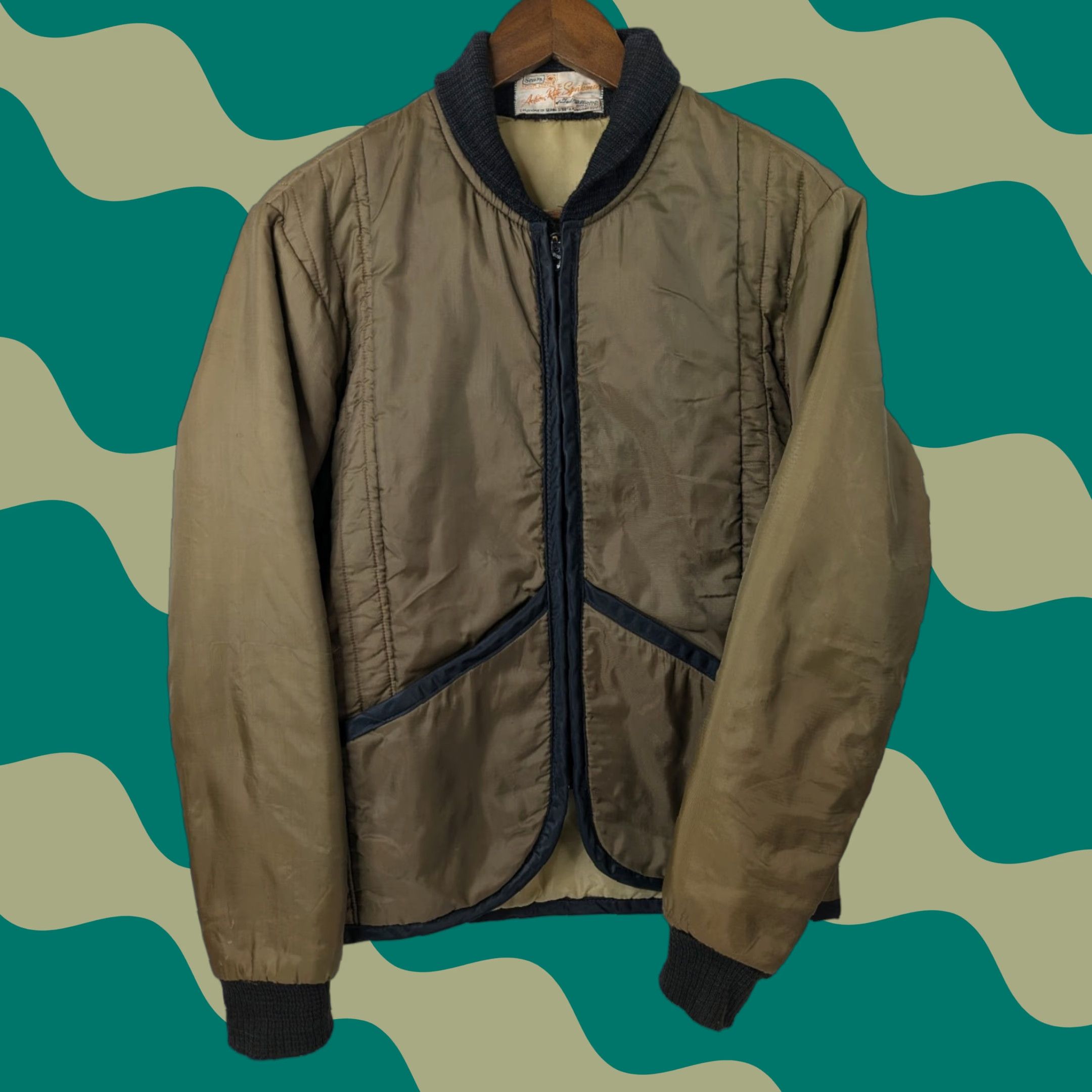Sears VINTAGE Sears Ted Williams Action Rite Quilted Jacket Outdoors Talon 60s Brown Nylon Men's One Size"] Size US M / EU 48-50 / 2 - 1 Thumbnail