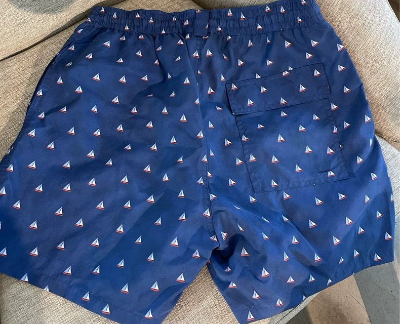 Loro Piana LORO PIANA sizeS Blue sailboat printed beach shorts Size US 30 / EU 46 - 2 Thumbnail