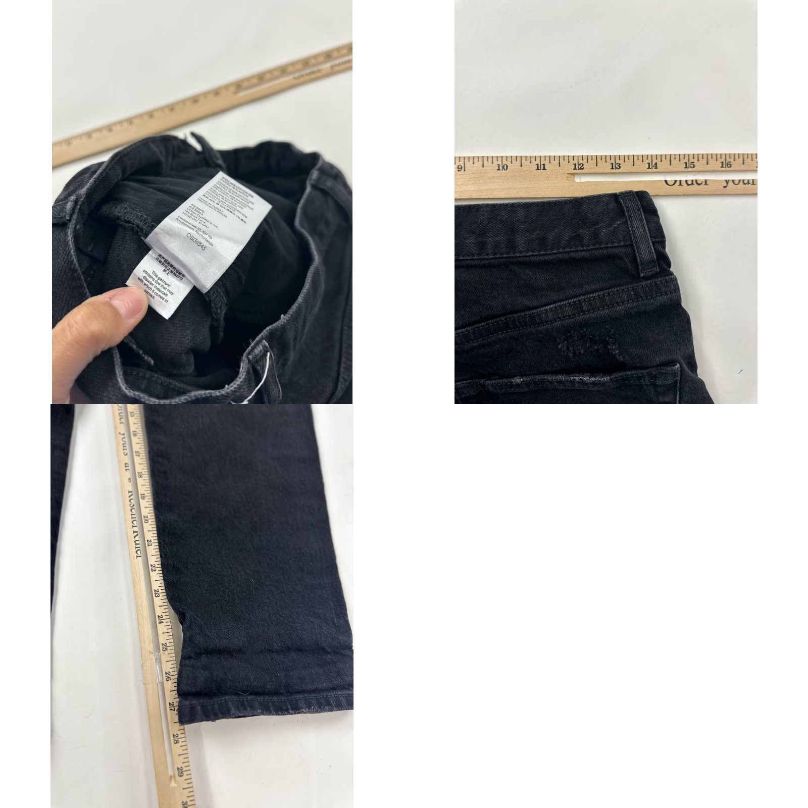 Vintage We The Free Free People Jeans Women’s 25 Black High Rise Distressed Bohemian Straight Mens? Size 42" / US 20 - 8 Thumbnail