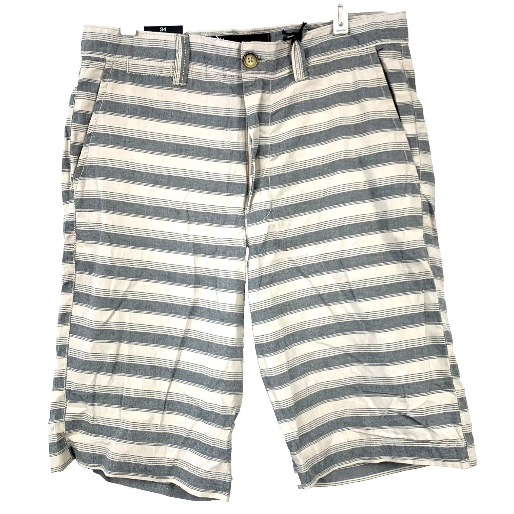 PD&C PD&C Striped Blue White Cotton Chino Shorts Mens Shorts Size 34 NWT Size US 34 / EU 50 - 2 Thumbnail