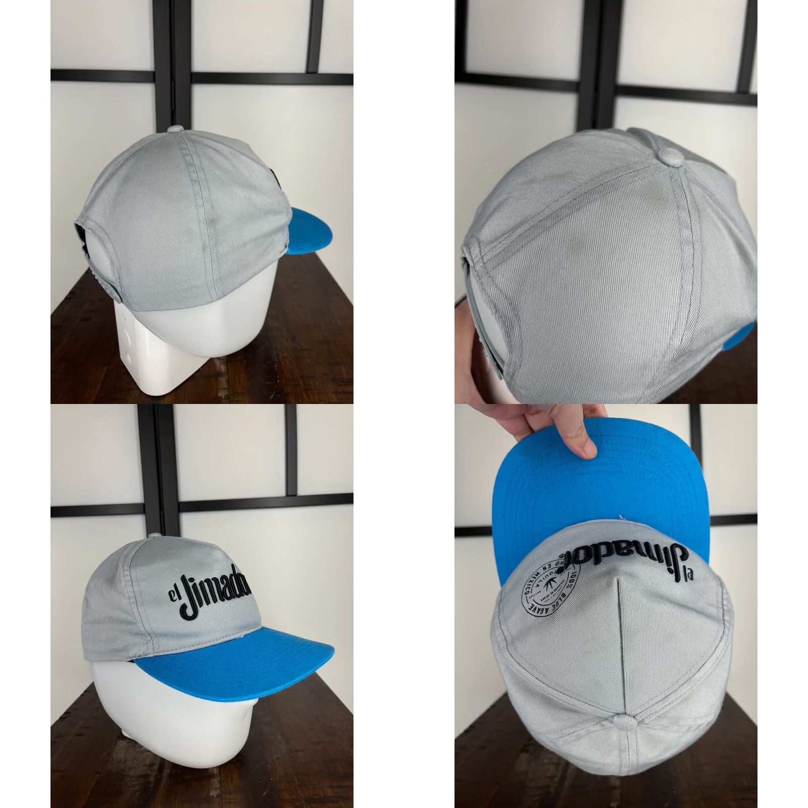 Vintage el Jimador Tequila Hat Cap Snap Back Adult One Size Gray Cotton Poly Blend Hat Mens Snapback Twill Beach Outdoor Tequila Gray One Size Size ONE SIZE - 8 Thumbnail