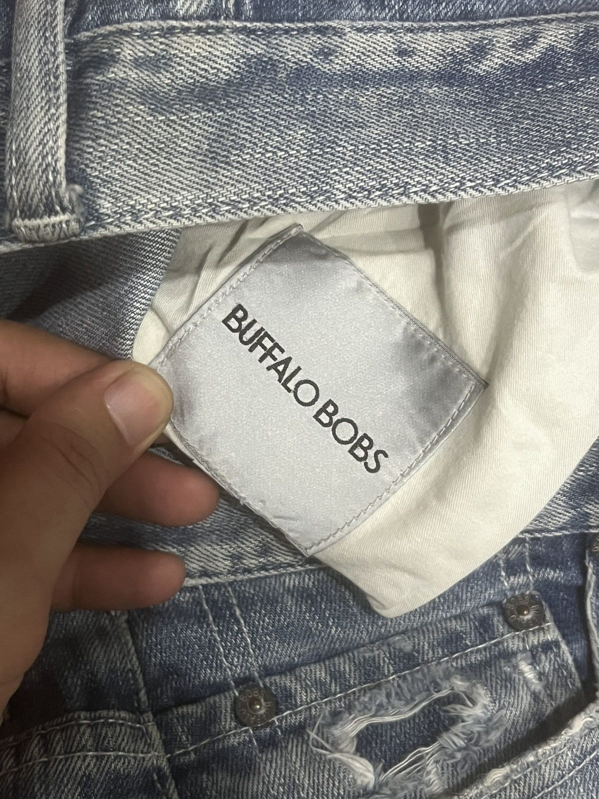 BUFFALO BOBS Japanese Brand Buffalo Bobs Trashed Ripped Skinny Fit Jeans Size US 32 / EU 48 - 16 Thumbnail