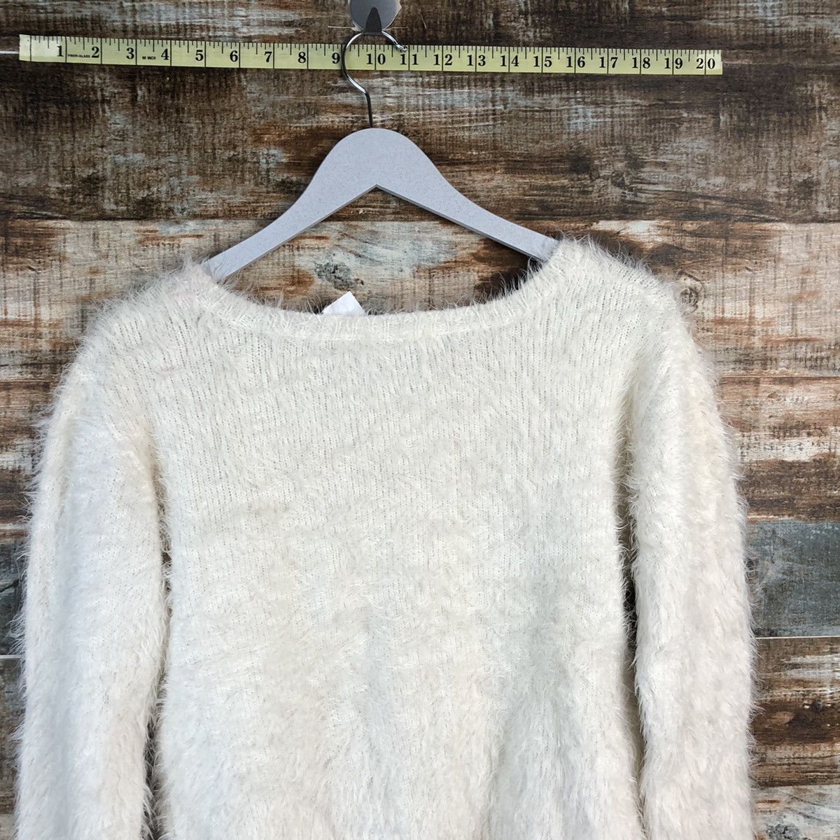 Homespun Knitwear × Japanese Brand DLL Colza White mohair shaggy fur Knitwear #C228 Size S / US 4 / IT 40 - 14 Thumbnail