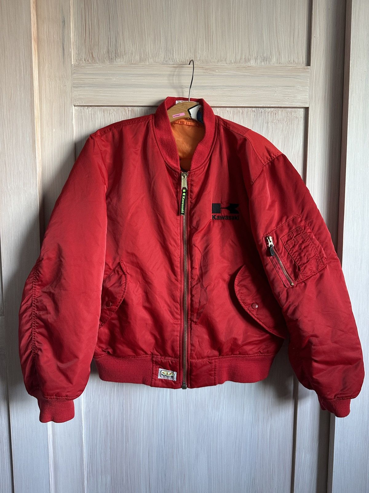 Japanese Brand × Vintage Kawasaki Vintage MA-1 bomber jacket japanese motor moto Size US L / EU 52-54 / 3 - 1 Thumbnail