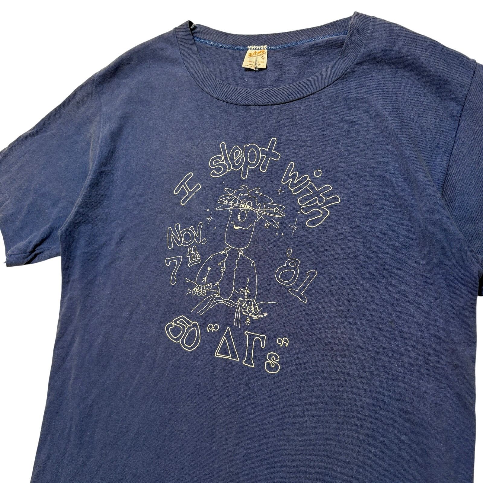 Hanes VTG 70's Frat Delta Gamma Sigma Navy Blue Graphic T-Shirt XL Size US XL / EU 56 / 4 - 2 Thumbnail
