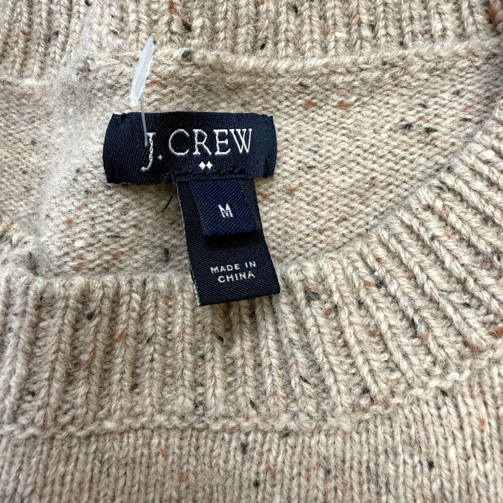 J.Crew J.CREW Sweater Mens M Beige Donegal Lambswool Elbow Patch Speckled Marled Crew Neck Pullover Knit Casual Fall Winter Shirt Mens Size US M / EU 48-50 / 2 - 4 Thumbnail