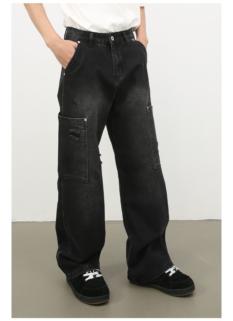 Japanese Brand American style trendy multi-pocket loose cargo jeans Size US 34 / EU 50 - 4 Thumbnail