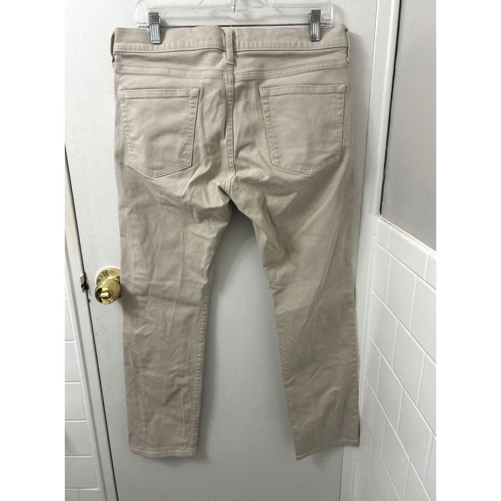 Vintage J Crew 484 Slim-Fit Stretch Chino Pants Mens 32x29 Beige Kurabo Japanese Fabric Slim Tapered Stretch Size US 32 / EU 48 - 5 Thumbnail