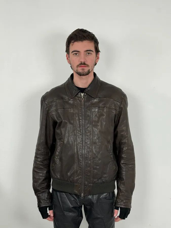 Armani 2000s Armani Dark Brown Leather Jacket Size US L / EU 52-54 / 3 - 2 Thumbnail