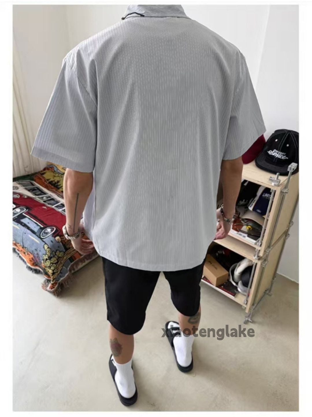 Vintage Unisex outdoor sports utility pattern yuppie striped shirt Size US M / EU 48-50 / 2 - 4 Thumbnail