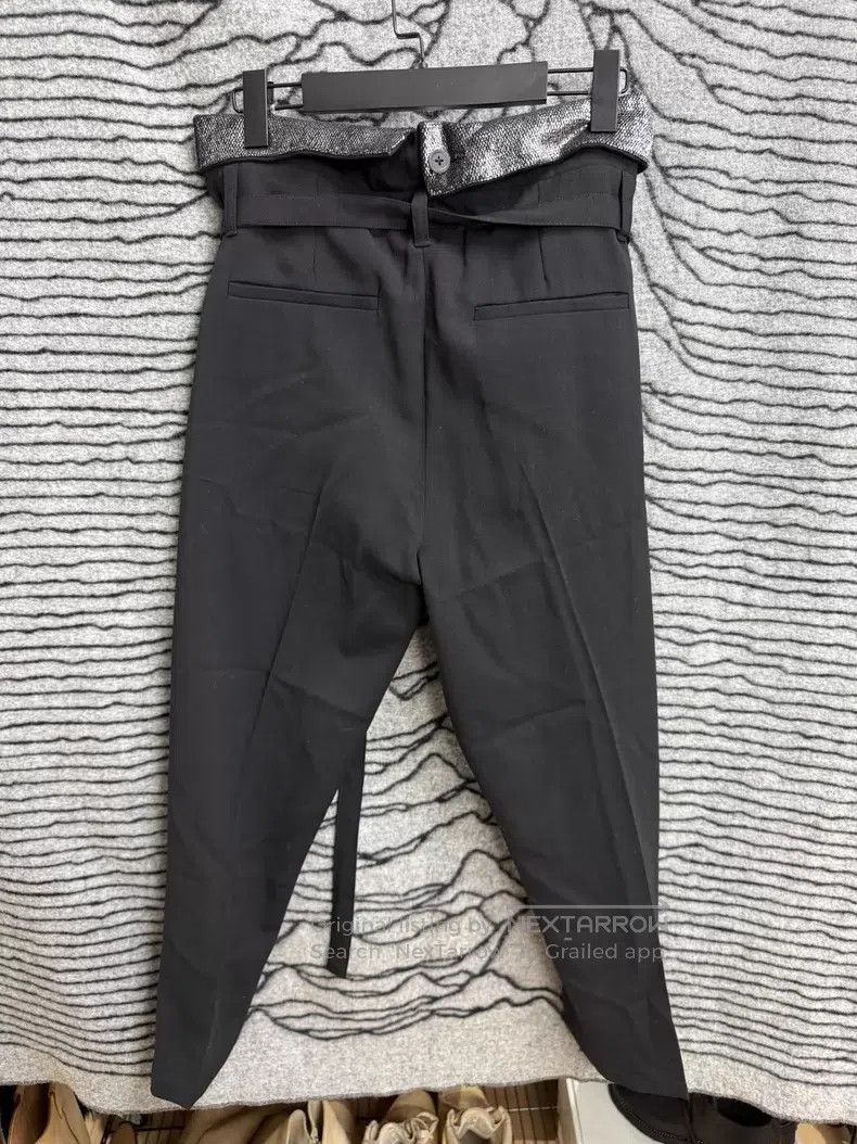 Ann Demeulemeester Ann Demeulemeester Silver Crow Feathers Flap Wool Belted T Size US 36 / EU 52 - 5 Thumbnail