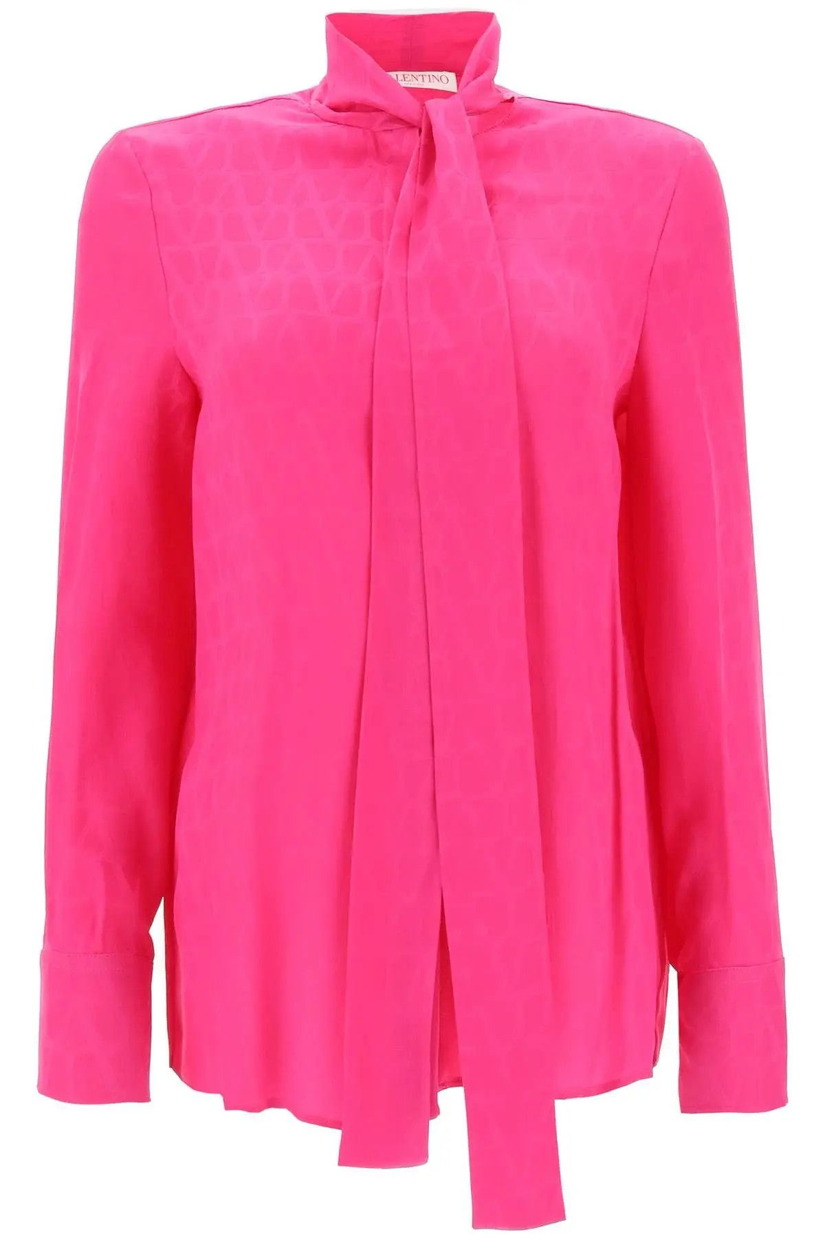 image of Valentino Garavani O1S22I1N1223 Toile Iconographe Shirt In Fuchsia, Women's (Size Small)