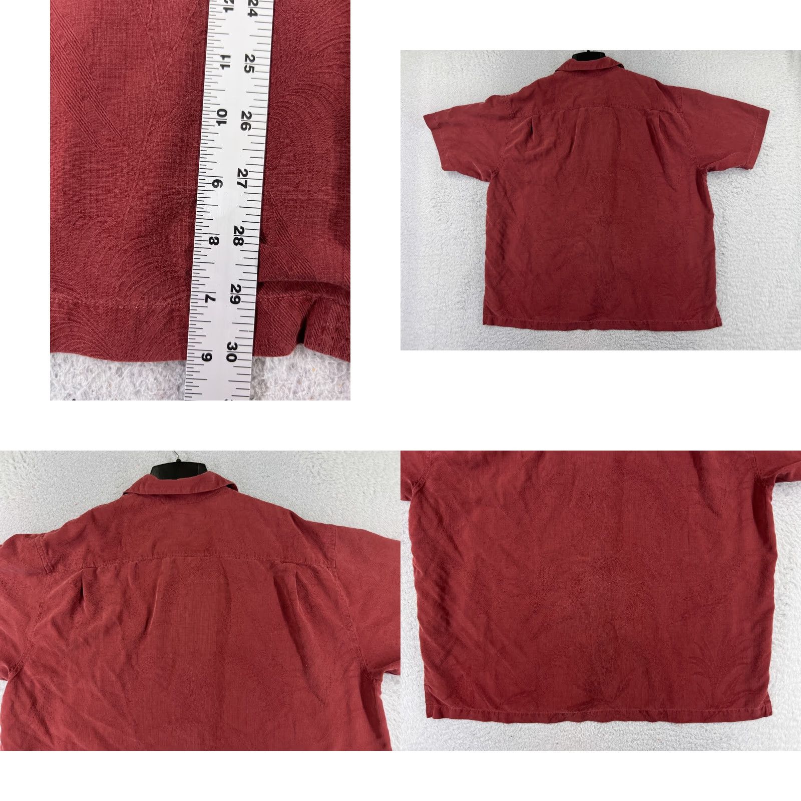 Tommy Bahama Tommy Bahama Shirt Men XL Red Silk Button-Up Hawaiian Vacation Beach Aloha Resort 100% Silk Button Up XLX Relaxed Short Sleeve Men’s Size US XL / EU 56 / 4 - 9 Thumbnail