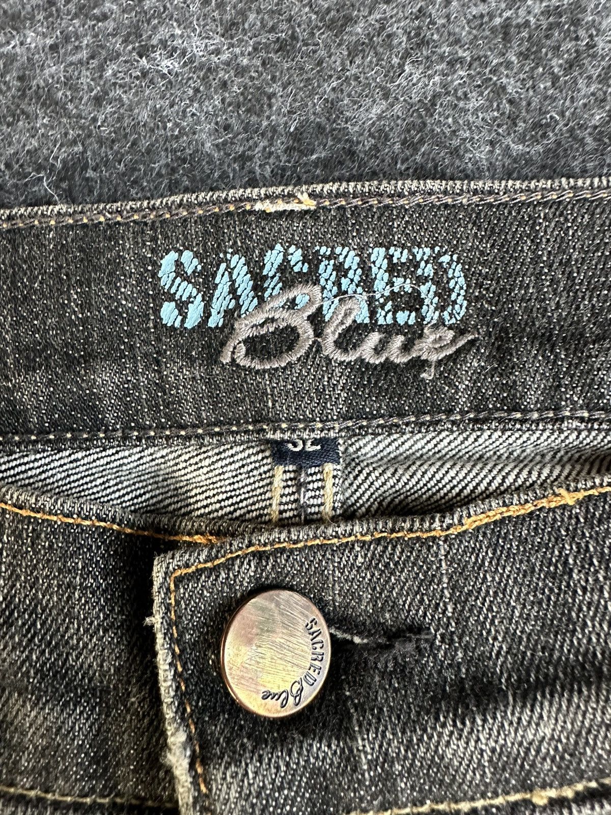 Vintage Vintage Sacred Blue Usa Flare Denim D452 Size US 32 / EU 48 - 14 Thumbnail