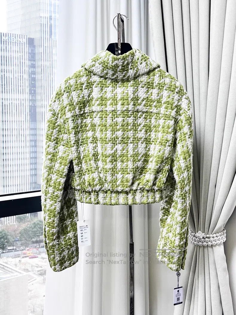 Chanel Chanel 22B Avocado Green Grass Thousand Birds Tweed Jacket Size XXS / US 00 / IT 34 - 3 Thumbnail