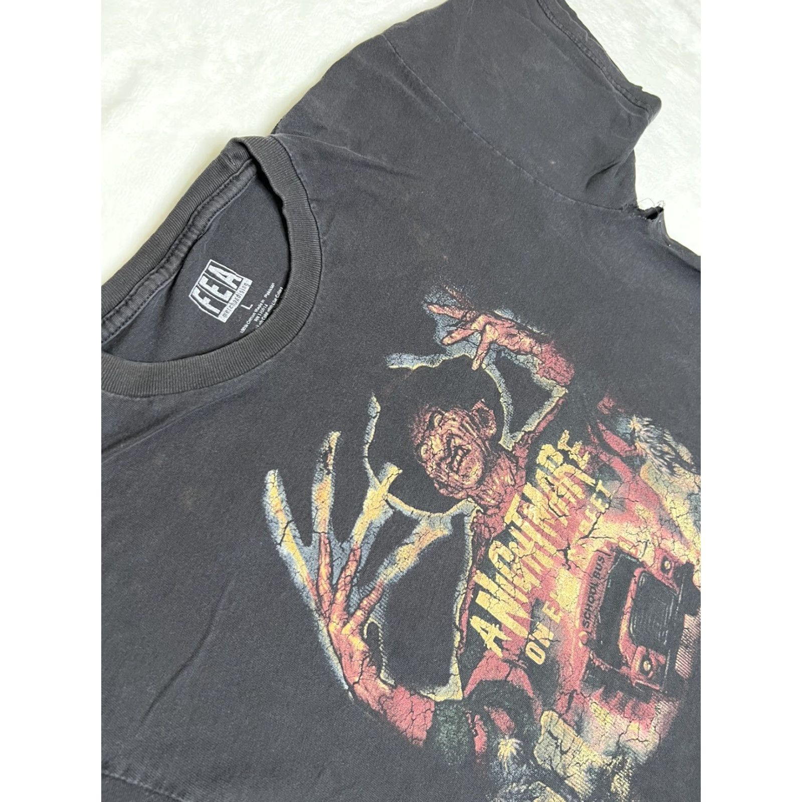 Vintage VINTAGE A Nightmare on Elm Street T-Shirt Freddy Krueger FEA Merchandising L Black Men Short Sleeve 80s Halloween Horror Movie Shirts Mens Size US L / EU 52-54 / 3 - 4 Thumbnail