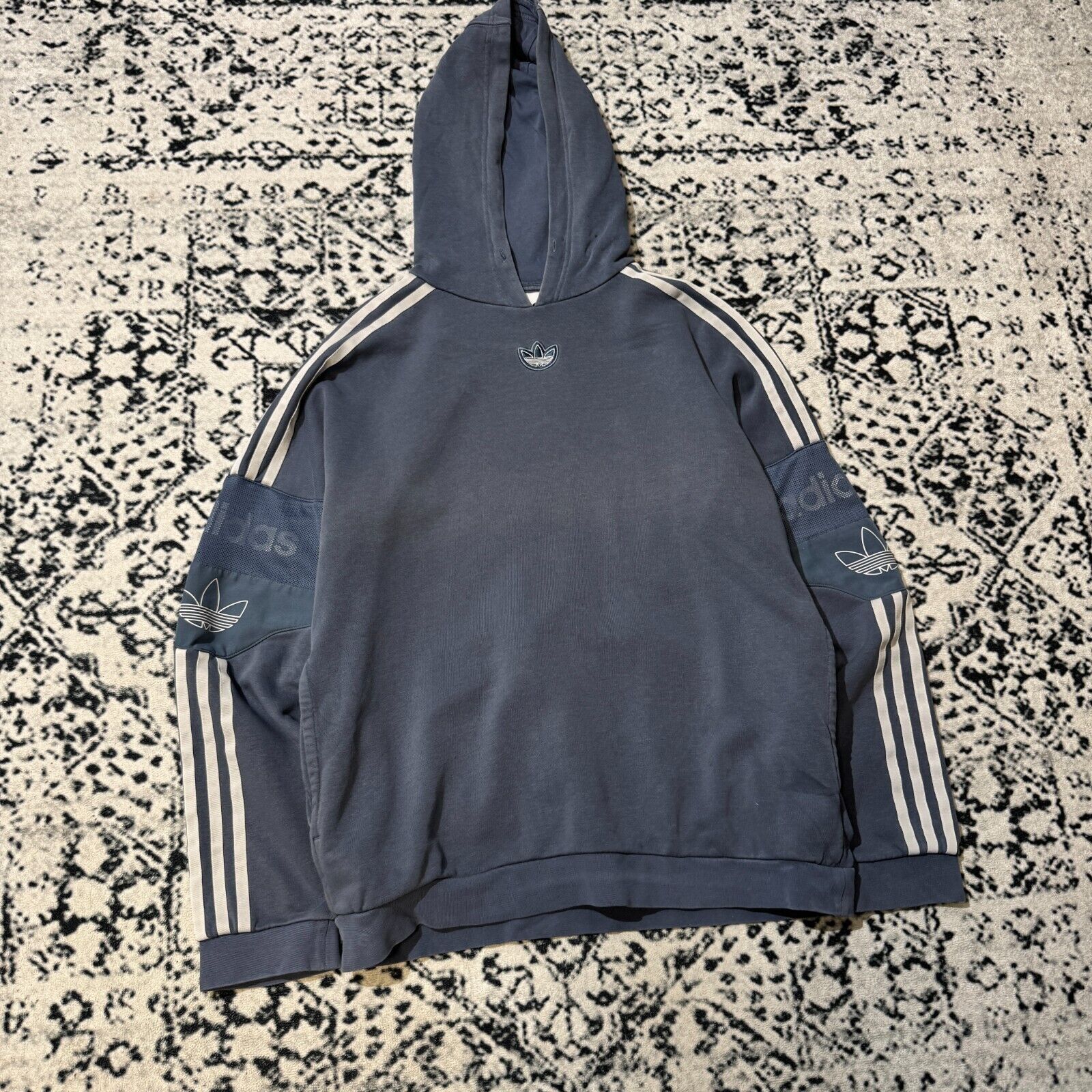 Adidas × Vintage Vintage Adidas Blue Cotton Hoodie Size XS Y2K Center Logo Size US XS / EU 42 / 0 - 3 Thumbnail