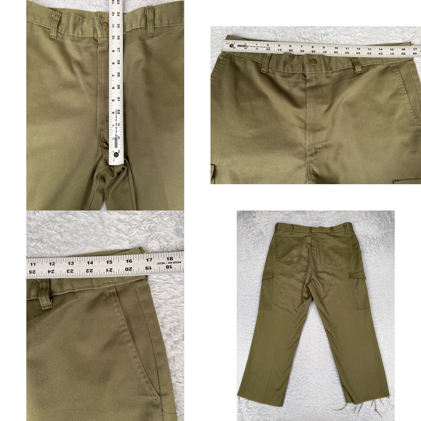 Vintage Boy Scouts Of America Cargo Pants Men 33x25 Green Twill Straight Utility Pants Mens Green Cargo Pants Size US 33 - 8 Thumbnail