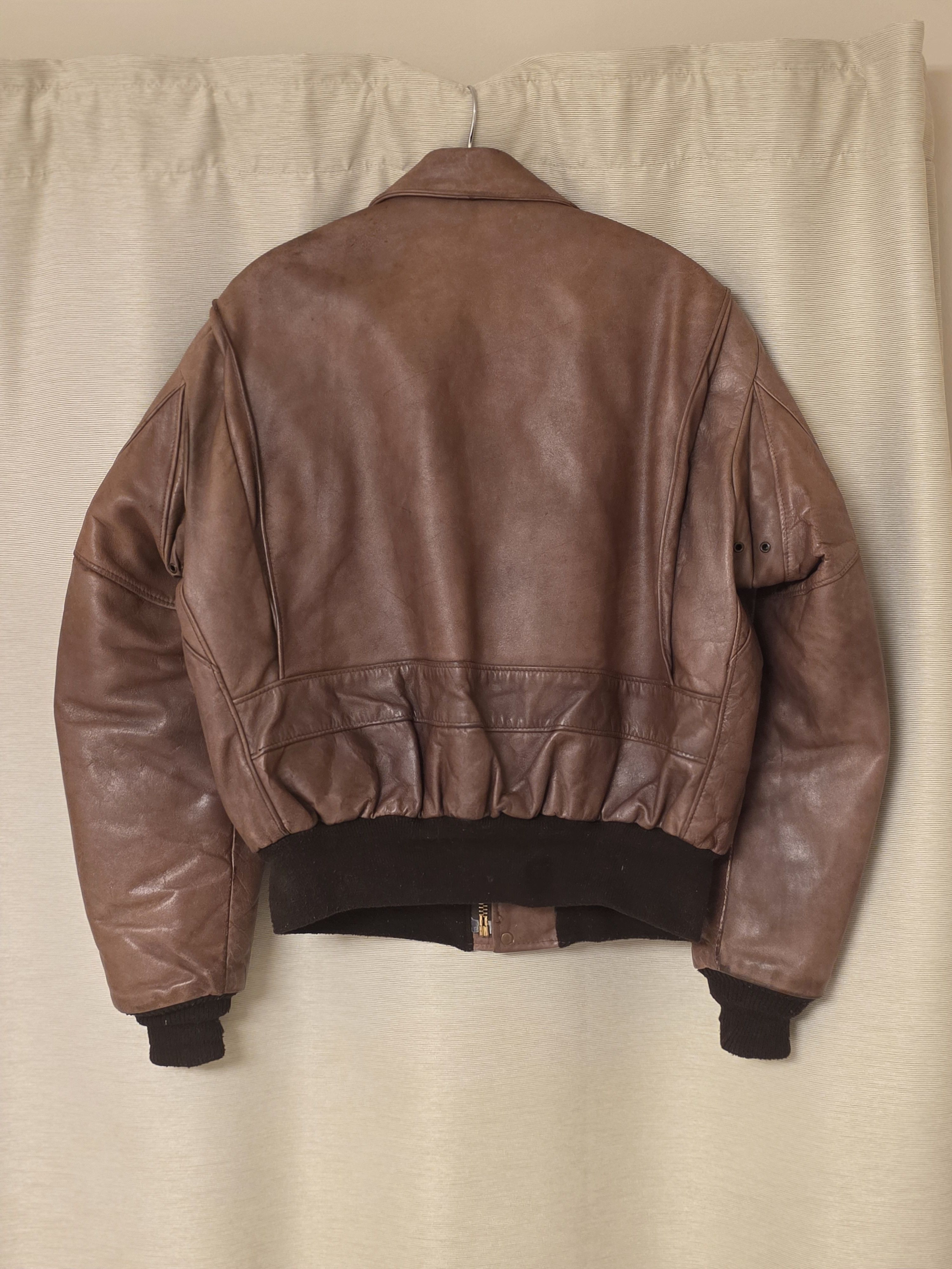 Schott Schott A-2 Leather Flight Jacket Vintage Brown USA Made Size US L / EU 52-54 / 3 - 2 Thumbnail