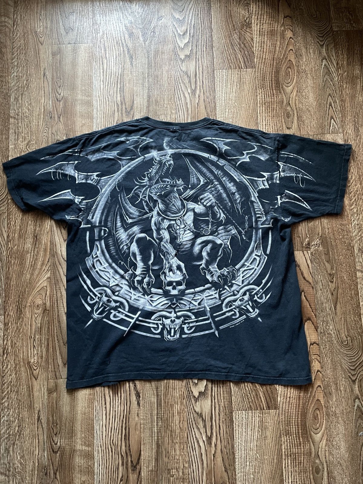Liquid Blue Mens Vintage Liquid Blue T Shirt overprint skeleton skulls Size US XXL / EU 58 / 5 - 7 Thumbnail