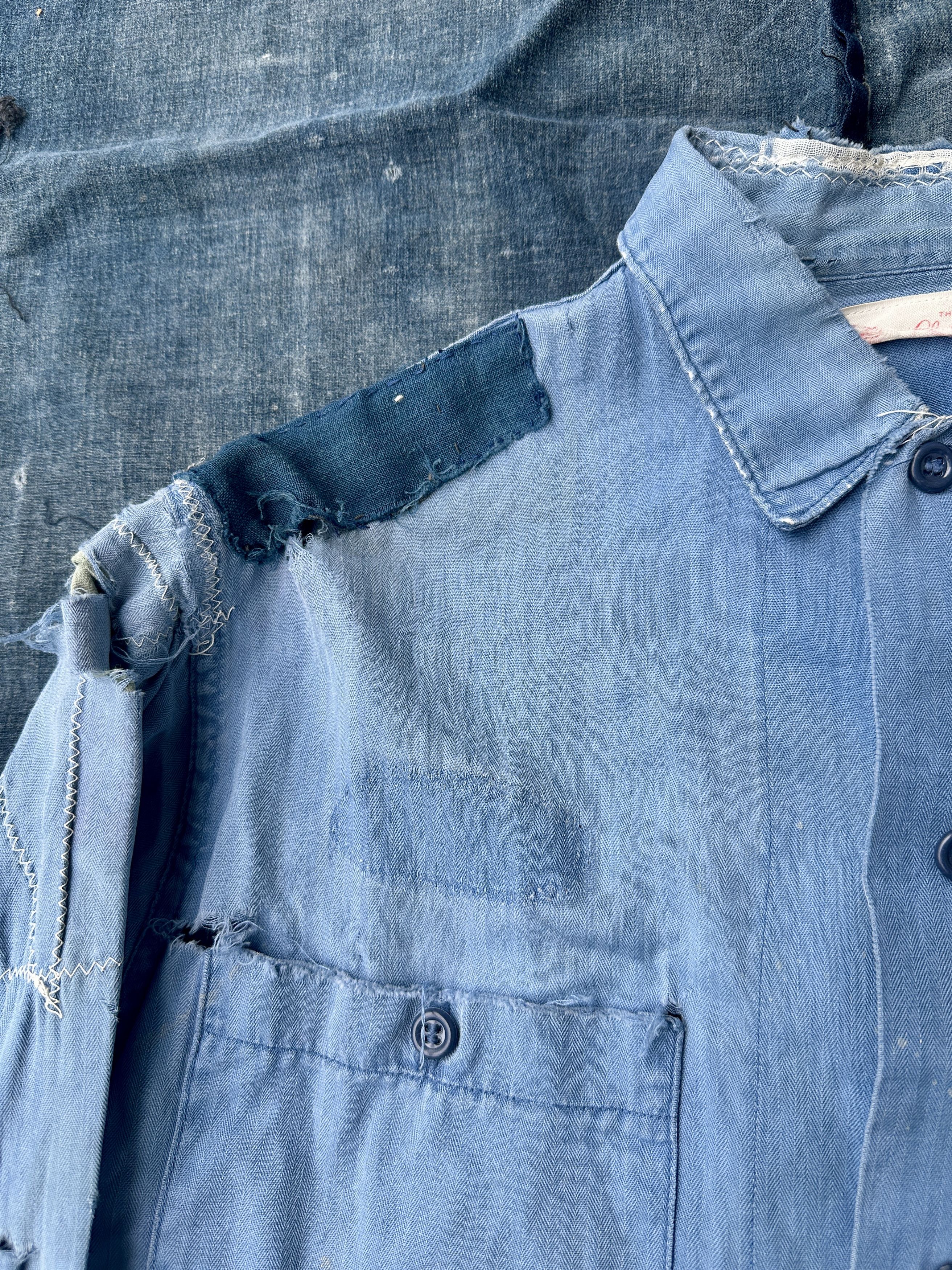 Vintage 40s-50s Herringbone HBT Boro zombie trashed Twill painter Size US M / EU 48-50 / 2 - 6 Thumbnail