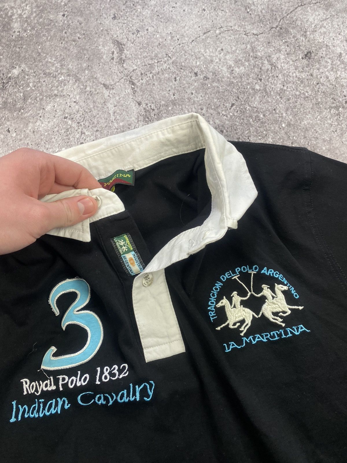 Japanese Brand Vintage La Martina Argentina Polo Team #2 Tee BigLogo Y2K. Size US L / EU 52-54 / 3 - 4 Thumbnail