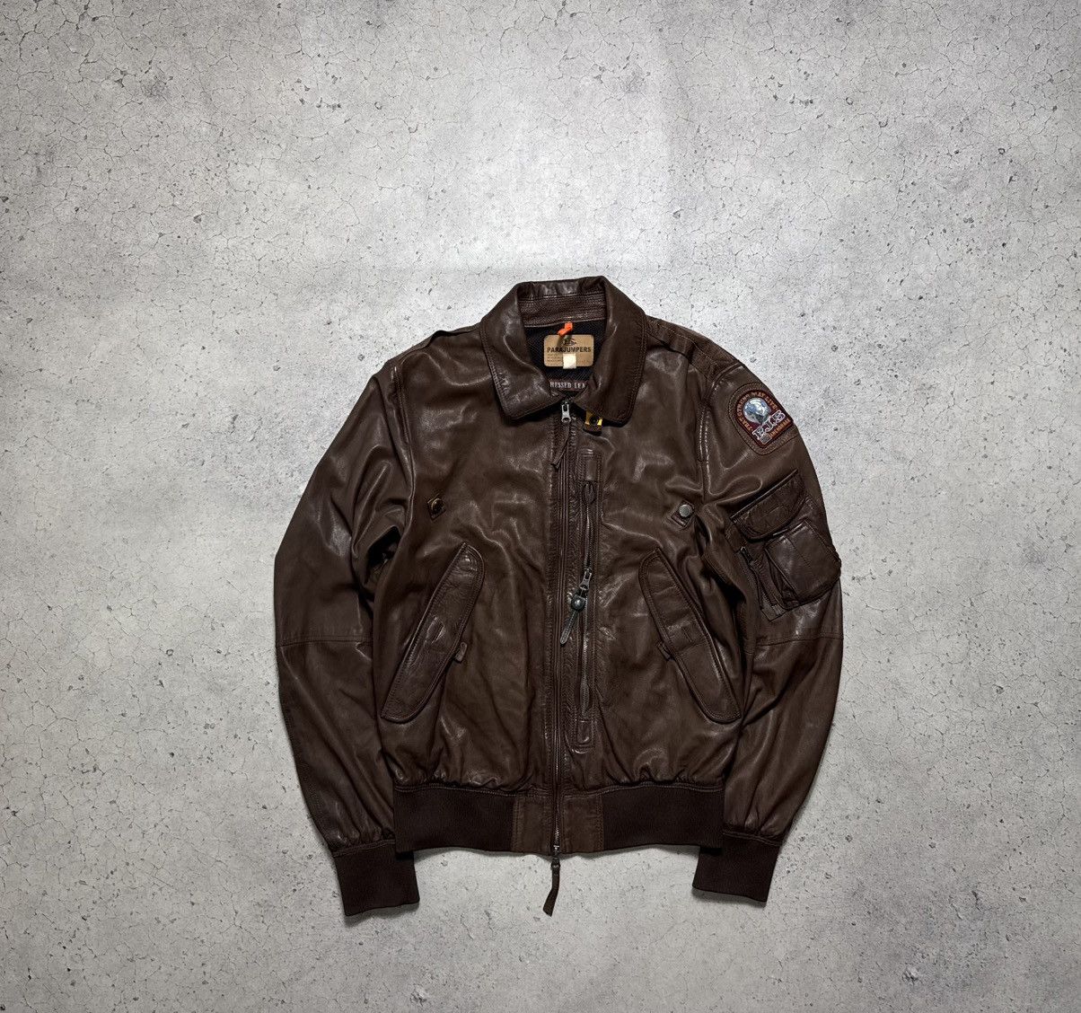Parajumpers Parajumpers PJS Leather Bomber Jacket Brown Size M Rare Size US M / EU 48-50 / 2 - 2 Thumbnail