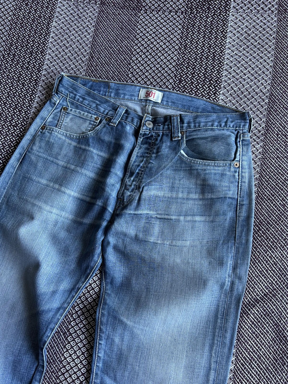 Levi's Vintage Levis 501 Washed Straight Leg Button Fly Jeans 33x32 Size US 33 - 10 Thumbnail
