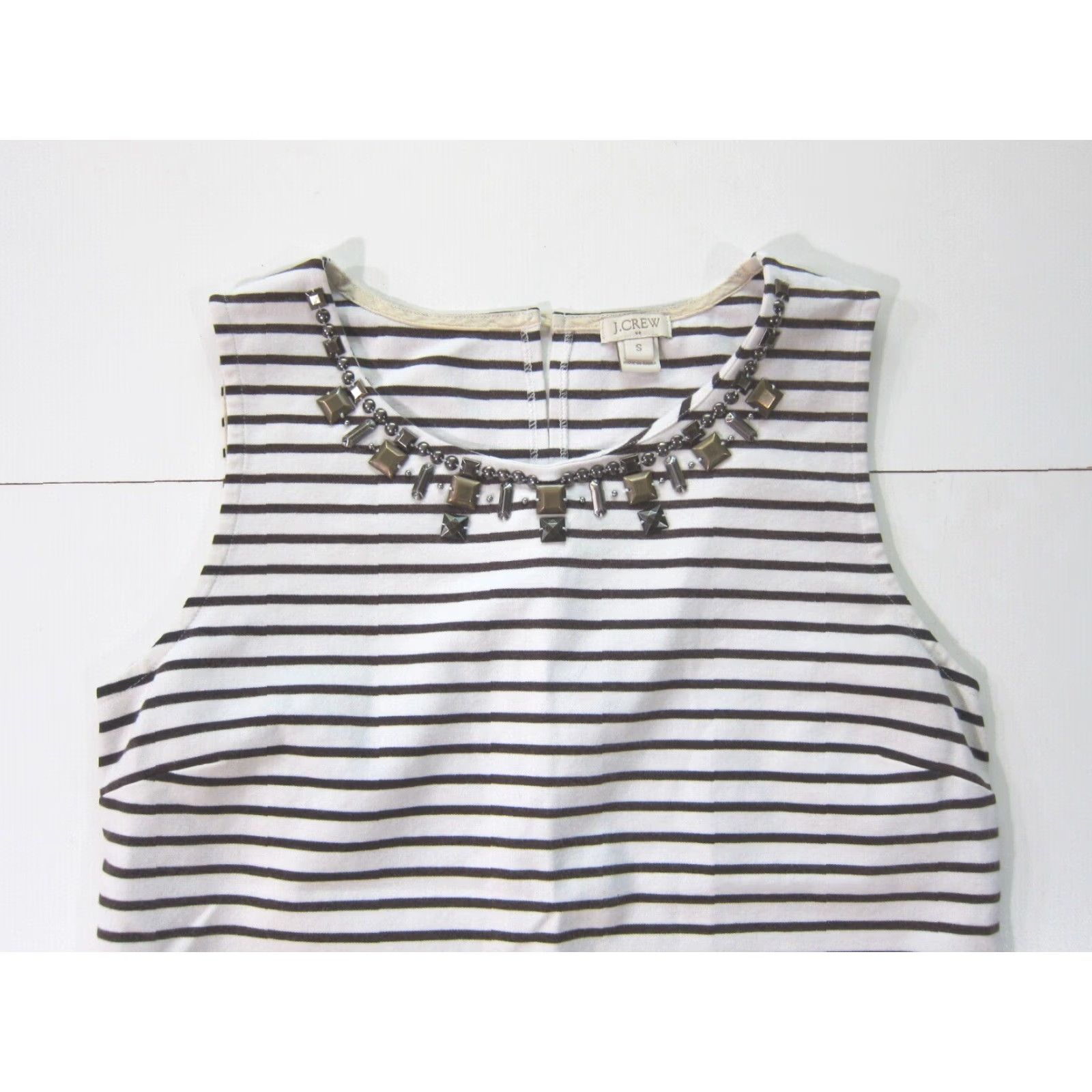 J.Crew J.Crew Brown White Cotton Beaded Sleeveless Tank Blouse Women Small Size S / US 4 / IT 40 - 6 Thumbnail