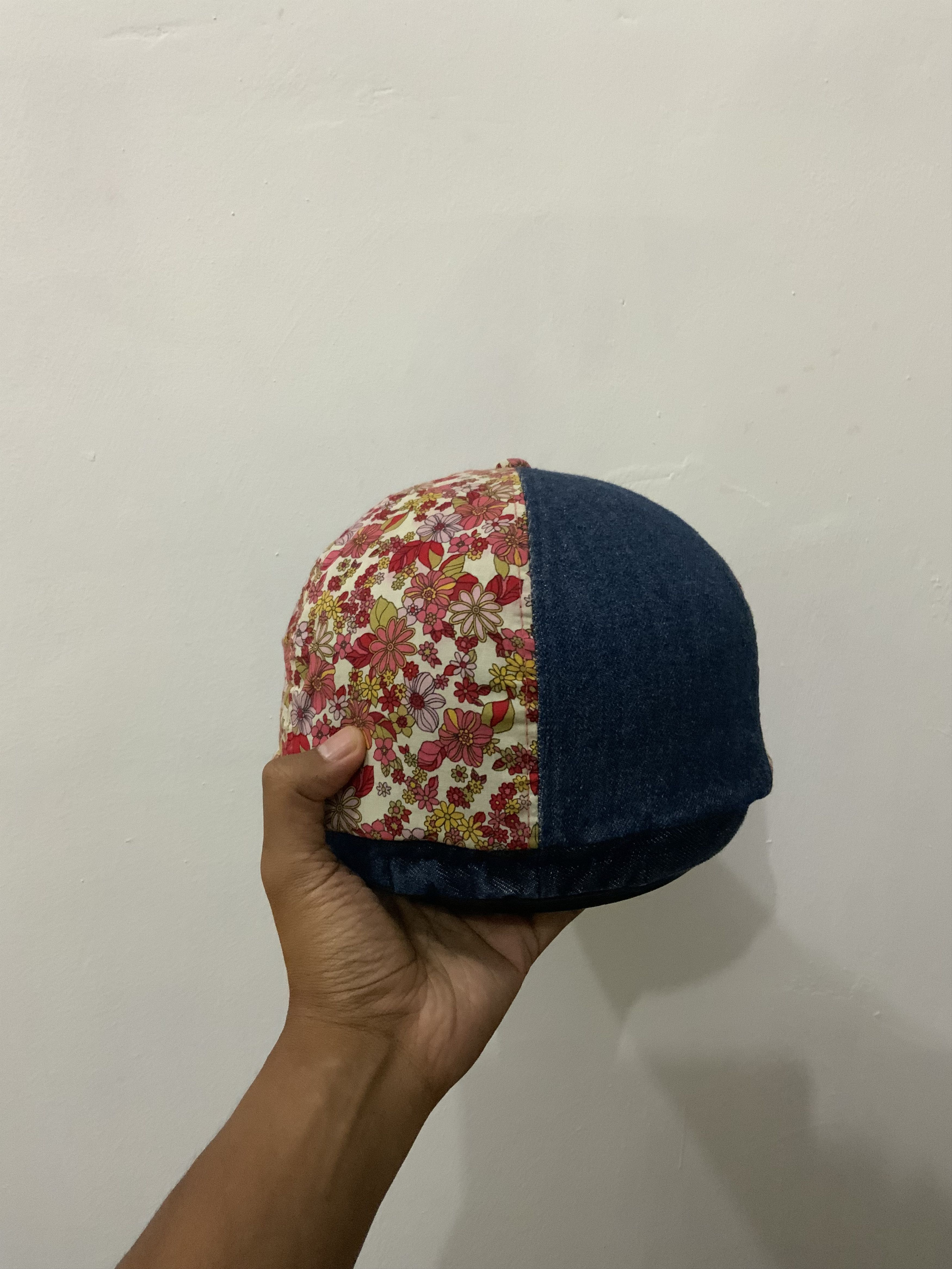 If Six Was Nine Denime Flower Patchwork Newsboy Hat Size ONE SIZE - 4 Thumbnail