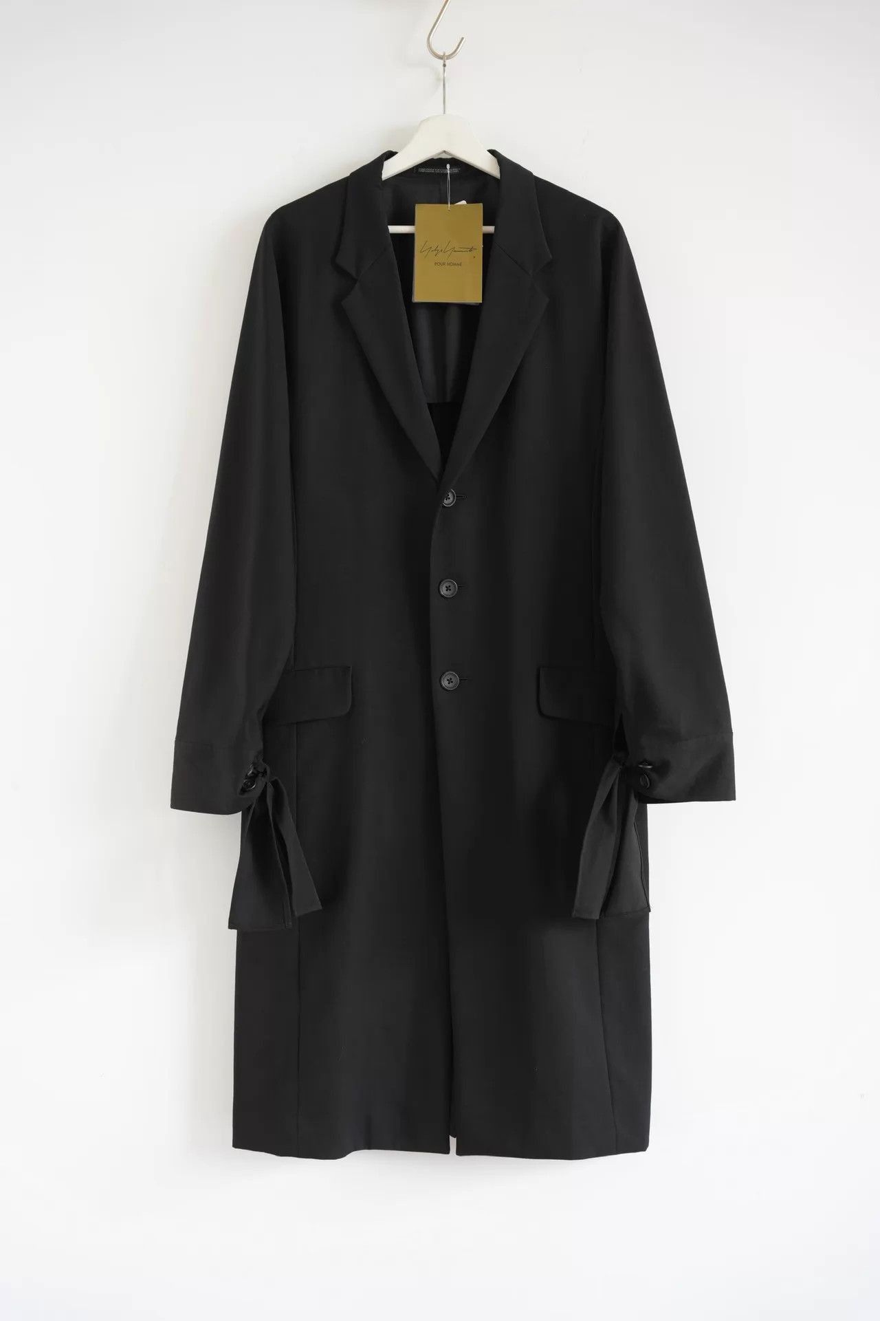 Yohji Yamamoto Black Long Coat with Button Closure Size M Size US M / EU 48-50 / 2 - 1 Thumbnail