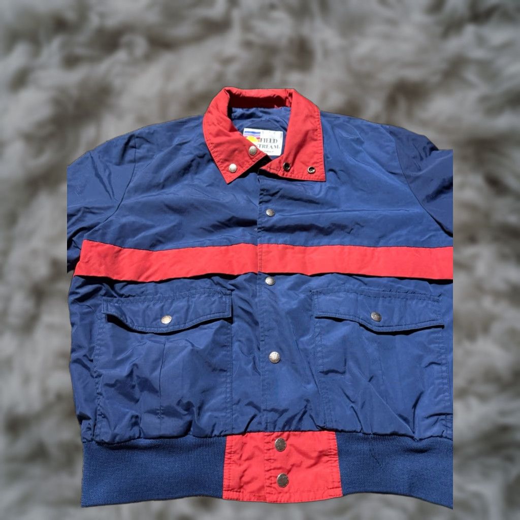 Vintage VINTAGE Field & Stream Womens Windbreaker Jacket Large Red Blue Snap Front Size L / US 10 / IT 46 - 1 Thumbnail