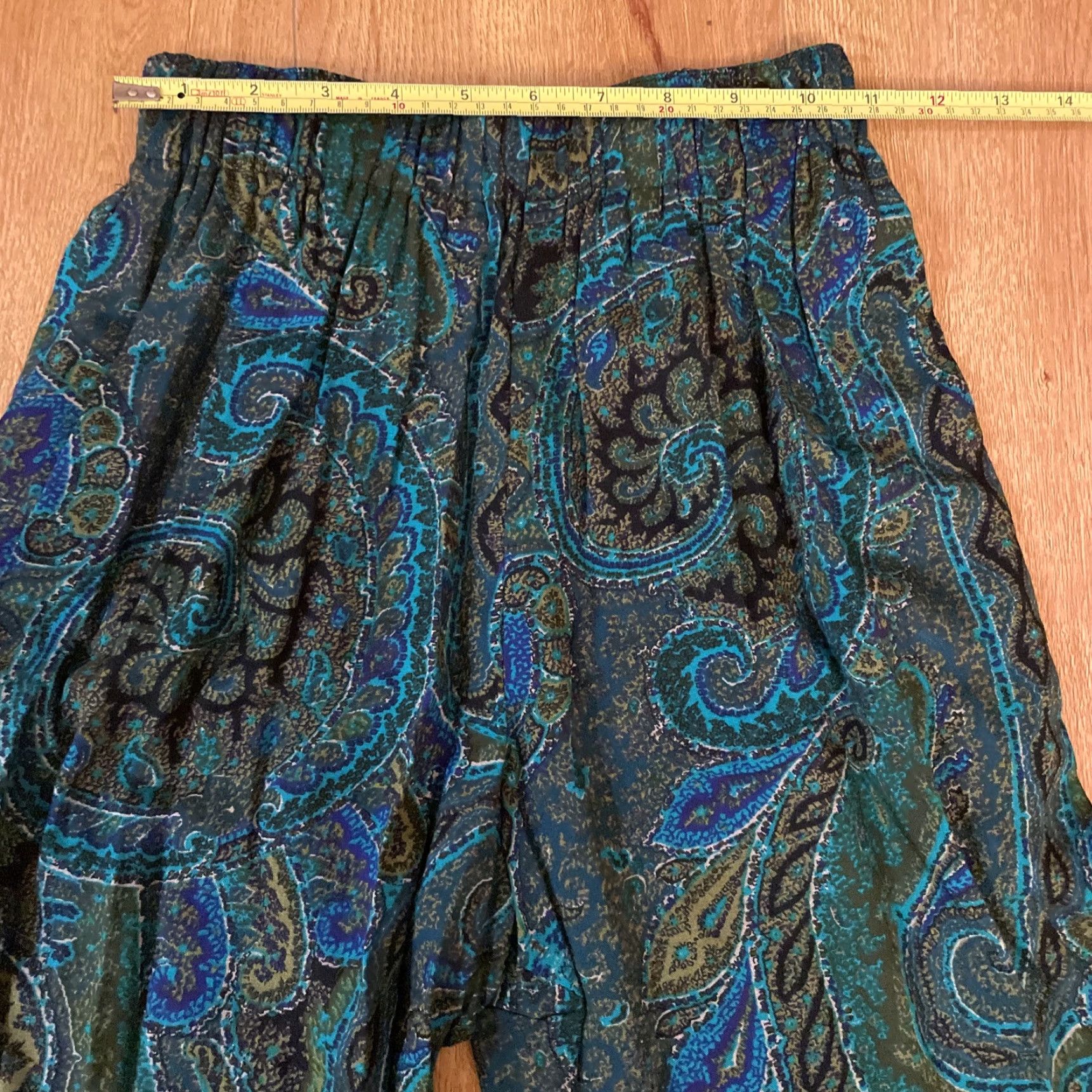 Vintage VINTAGE CAbi Carol Anderson Palazzo Pants Paisley Green Abstract Jewel Tapered USA Women Pants Size 32" / US 10 / IT 46 - 5 Thumbnail